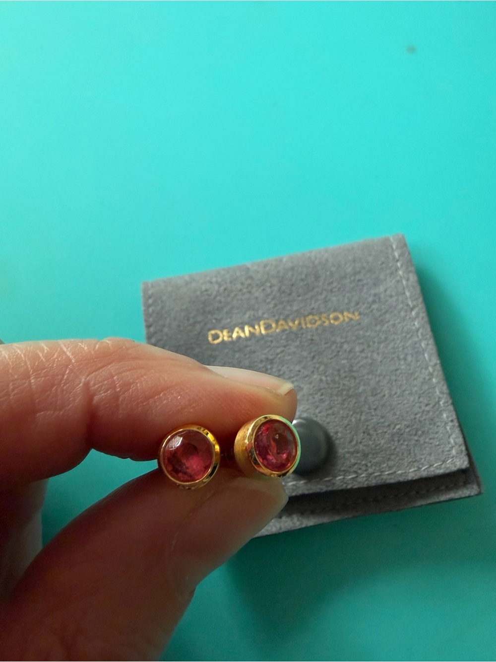 Dean Davidson Signature Small Knockout Studs in Cranberry Quartz